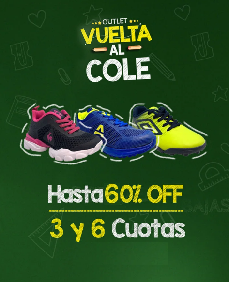 Outlet - Vuelta al Cole Hasta 30% OFF - 3 y 6 cuotas sin interés mobile